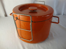 Load image into Gallery viewer, MCM Copco Michael Lax Orange Enamel Deep Fryer with Fryer Insert Pot
