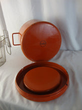 Load image into Gallery viewer, MCM Copco Michael Lax Orange Enamel Deep Fryer with Fryer Insert Pot

