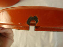 Load image into Gallery viewer, MCM Copco Michael Lax Orange Enamel Deep Fryer with Fryer Insert Pot
