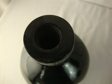 Load image into Gallery viewer, Vintage Black Glass Pinched Waist Decanter with Clear Glass Stopper
