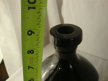 Load image into Gallery viewer, Vintage Black Glass Pinched Waist Decanter with Clear Glass Stopper
