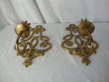 Load image into Gallery viewer, Vintage Andrea by Sadekk Brass Regency Style Candleholder Wall Sconces Set of 2
