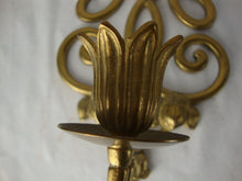 Load image into Gallery viewer, Vintage Andrea by Sadekk Brass Regency Style Candleholder Wall Sconces Set of 2
