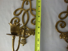 Load image into Gallery viewer, Vintage Andrea by Sadekk Brass Regency Style Candleholder Wall Sconces Set of 2
