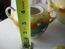 Load image into Gallery viewer, Vintage Japan Handpainted Teapot Creamer Sugar Set Bird over Marsh Motif
