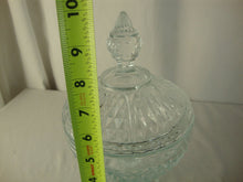 Load image into Gallery viewer, Vintage Pasabahce Turkey Clear Glass Diamond Point Footed Candy Dish with Dome Lid
