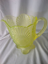 Load image into Gallery viewer, Vintage Mosser Glass Uranium Glass Shell Footed Pitcher
