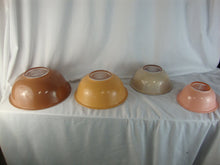Load image into Gallery viewer, Vintage Pyrex Autumn Rainbow Nesting Mixing Bowl Set of 4
