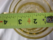 Load image into Gallery viewer, Antique Vaseline Glass Diamond Pattern Double Handled Jar with Dome Lid
