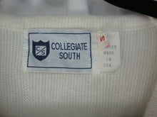 Load image into Gallery viewer, 1970's Clemson Ladies Small Cream Acrylic Sweater with Orange Clemson Paw Print
