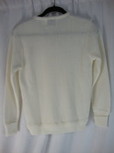Load image into Gallery viewer, 1970's Clemson Ladies Small Cream Acrylic Sweater with Orange Clemson Paw Print
