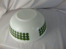 Load image into Gallery viewer, 1970's PYREX White with Green Polka Pot 404 Large Mixing Bowl
