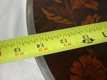 Load image into Gallery viewer, Vintage Dark Wood Flower Cattail Motif Lazy Susan Turntable
