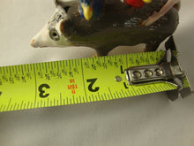 Load image into Gallery viewer, Lynn Bailey Folk Art Potter Gray Opossum with Red and Blue Bird Small Animal Stack Figurine
