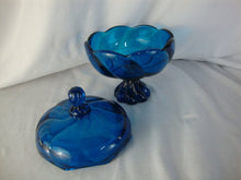 Load image into Gallery viewer, MCM Viking Art Glass Bluenique Covered Candy Dish
