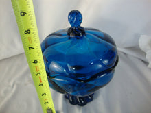 Load image into Gallery viewer, MCM Viking Art Glass Bluenique Covered Candy Dish
