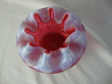 Load image into Gallery viewer, Vintage Fenton Cranberry Opal Small Rose Bowl Heart Optic Pattern
