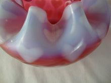Load image into Gallery viewer, Vintage Fenton Cranberry Opal Small Rose Bowl Heart Optic Pattern
