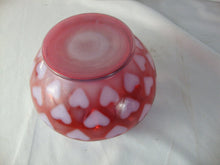 Load image into Gallery viewer, Vintage Fenton Cranberry Opal Small Rose Bowl Heart Optic Pattern
