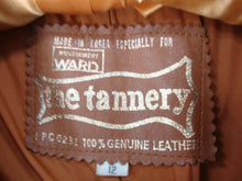 Load image into Gallery viewer, 1970s The Tannery Womens Size 12 Brown Leather Button Front Tie Belt Jacket Coat
