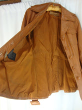 Load image into Gallery viewer, 1970s The Tannery Womens Size 12 Brown Leather Button Front Tie Belt Jacket Coat
