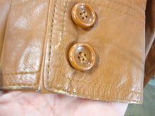 Load image into Gallery viewer, 1970s The Tannery Womens Size 12 Brown Leather Button Front Tie Belt Jacket Coat
