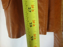 Load image into Gallery viewer, 1970s The Tannery Womens Size 12 Brown Leather Button Front Tie Belt Jacket Coat
