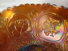Load image into Gallery viewer, Antique Fenton Glass Dragon Lotus Carnival Glass Spatula Footed Bowl
