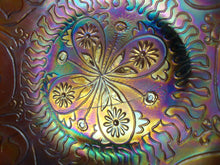 Load image into Gallery viewer, Antique Fenton Glass Dragon Lotus Carnival Glass Spatula Footed Bowl
