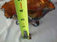 Load image into Gallery viewer, Antique Fenton Glass Dragon Lotus Carnival Glass Spatula Footed Bowl
