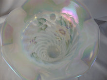 Load image into Gallery viewer, Vintage Fenton Glass White Opal Spiral Handpainted Clematis Vine Numbered Signed Art Glass Vase
