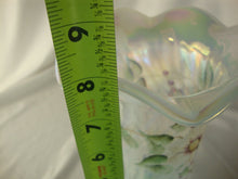Load image into Gallery viewer, Vintage Fenton Glass White Opal Spiral Handpainted Clematis Vine Numbered Signed Art Glass Vase
