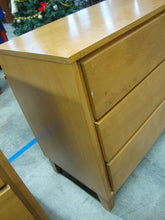 Load image into Gallery viewer, MCM Conant Ball Light Wood Three Drawer Dresser

