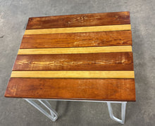 Load image into Gallery viewer, Outdoor Iron End Table With Custom Wood Top
