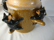 Load image into Gallery viewer, Marvin Lynn Bailey Folk Art Pottery Four Bears on Tree Stump Figural Jug
