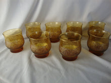 Load image into Gallery viewer, Vintage Libbey Americana Amber Rocks Juice Glasses 9.5 Ounce Set of 8 NIB
