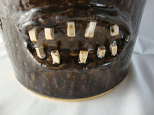 Load image into Gallery viewer, Marvin Bailey SC Folk Art Potter Dark Brown Alkaline Glaze 10 Tooth Ugly Face Jug

