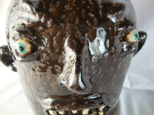 Load image into Gallery viewer, Marvin Bailey SC Folk Art Potter Dark Brown Alkaline Glaze 10 Tooth Ugly Face Jug
