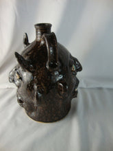 Load image into Gallery viewer, Marvin Bailey SC Folk Art Potter Double Face Man and Devil Dark Brown 8" Ugly Face Jug
