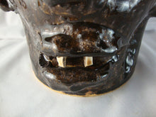 Load image into Gallery viewer, Marvin Bailey SC Folk Art Potter Double Face Man and Devil Dark Brown 8" Ugly Face Jug
