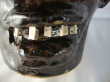 Load image into Gallery viewer, Marvin Bailey SC Folk Art Potter Double Face Man and Devil Dark Brown 8" Ugly Face Jug
