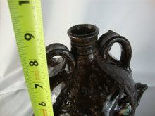 Load image into Gallery viewer, Marvin Bailey SC Folk Art Potter Double Face Man and Devil Dark Brown 8" Ugly Face Jug

