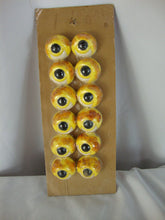 Load image into Gallery viewer, Vintage Ceramic Macrame Animal Eyes Yellow Black Eye Medium Set of 6 NIB
