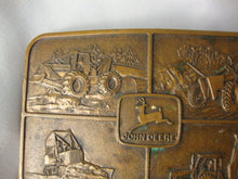 Load image into Gallery viewer, Vintage John Deere Brass Four Tractor with Middle Deere Logo Belt Buckle
