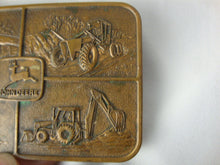 Load image into Gallery viewer, Vintage John Deere Brass Four Tractor with Middle Deere Logo Belt Buckle
