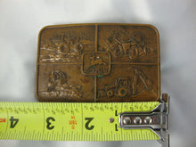 Load image into Gallery viewer, Vintage John Deere Brass Four Tractor with Middle Deere Logo Belt Buckle

