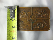 Load image into Gallery viewer, Vintage John Deere Brass Four Tractor with Middle Deere Logo Belt Buckle
