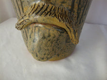 Load image into Gallery viewer, Billy Joe Craven GA Folk Art Pottery Green Streaked Mustache Man Ugly Face Jug
