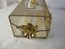 Load image into Gallery viewer, Vintage Brass Floral Leaf Motif Mesh Bathroom Tissue Box Cover
