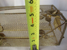 Load image into Gallery viewer, Vintage Brass Floral Leaf Motif Mesh Bathroom Tissue Box Cover
